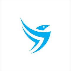 Blue Bird Vector Desain with Golden Ratio
