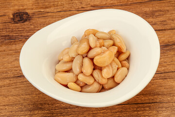 White beans kidney in the bowl