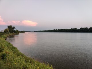 sunset over the river