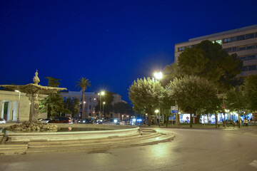Foggia Fountain by Night