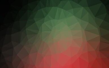 Dark Green, Red vector blurry triangle texture.