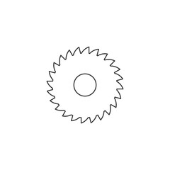Sawmill line icon. Milling cutter linear symbol. Vector isolated on white.