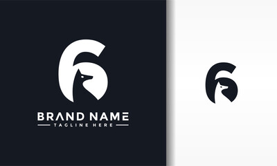number six silhouette fox logo