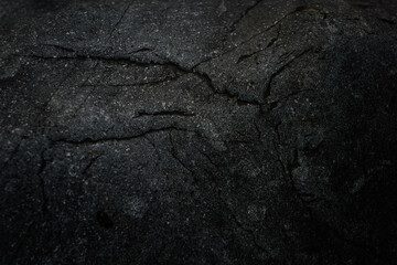 Black stone background. Cement, concrete grunge. Background blank for design. Dark gray wall texture.
