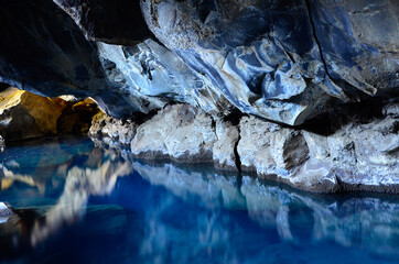 A blue cave in Iceland where game of thrones was shot.