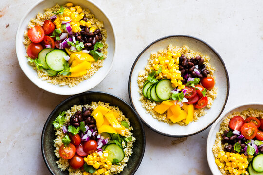 Vegetarian Quinoa Black Bean Corn Vegetable Salad
