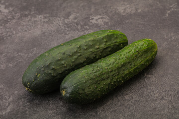 Ripe organic natural green cucumber