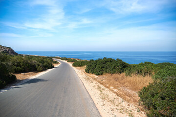 Summer road to the sea and the sun