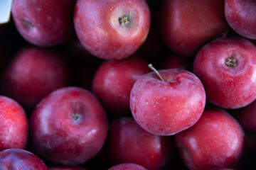 red apples on a market
