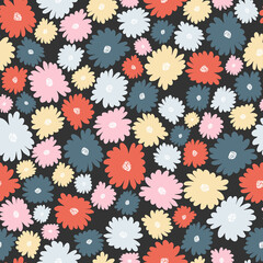 Seamless floral pattern with hand draw spring flower