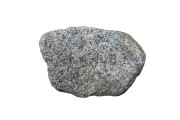 raw of Plutonic granite rock isolated on white background. Its three main minerals are feldspar,...
