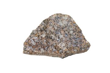 Granite rock isolated on a white background. Plutonic rocks are igneous rocks.
