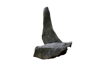 An unique limestone shape for garden decoration isolated on a white background.