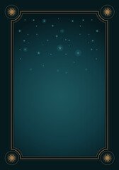 Fantasy background of starry night sky and frame with stars. © LaInspiratriz