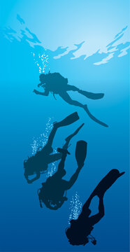 Plongée sous-marine - Équipe de plongeurs