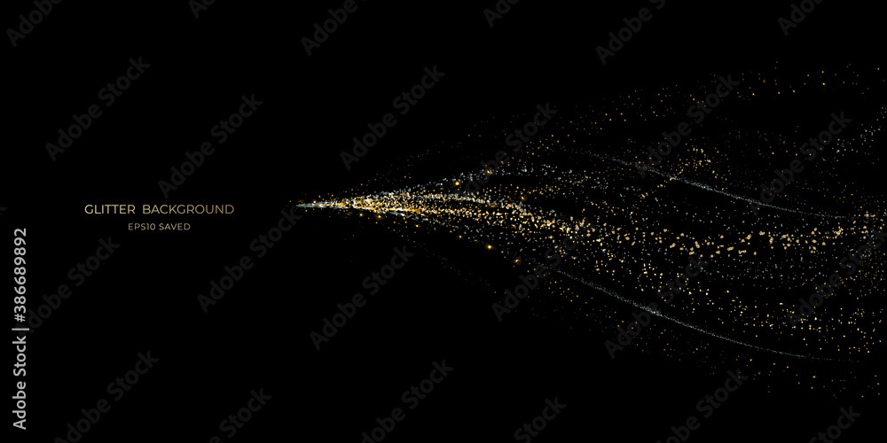 Wall mural gold stardust light, glitter background