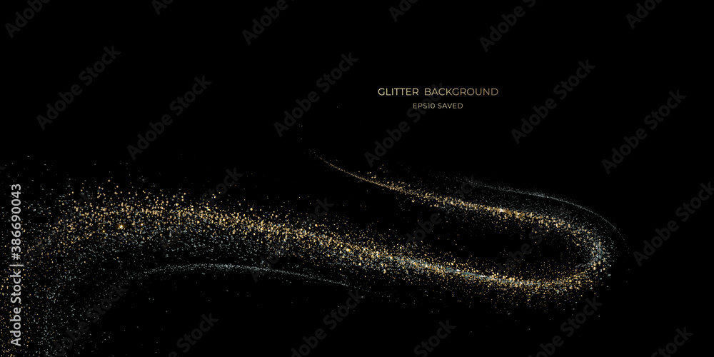 Wall mural gold stardust light, glitter background
