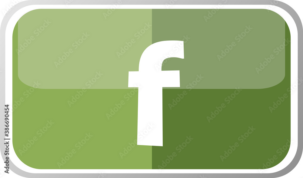 Poster letter f in the web button. web icon logo design template elements