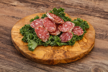 Iberian pork Fuet sausage slices