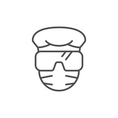 Scientist or doctor line outline icon