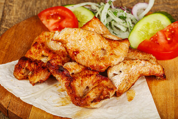 Chicken breast barbeque with vegetables