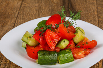 Spring salad with fresh vegetables