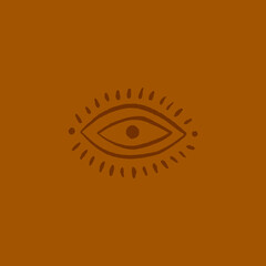 Hand drawn boho eye symbol art sketch