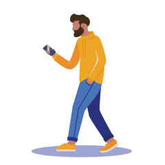 Man with a phone walking