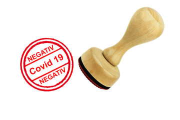 Corona Virus Test roter Stempel negativ