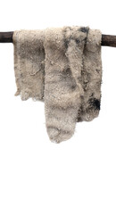 Dirty rag isolated on white background.