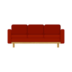 Vector illustration of a sofa in a flat style, an element of the room's decor