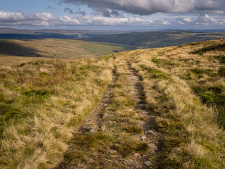 Ascending Fountains Fell along the Pennine Way from Malham Tarn  in the Yorkshire Dales