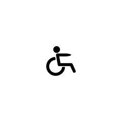 Invalid icon. Hospital wheelchair symbol. Veteran Sign. Logo design element