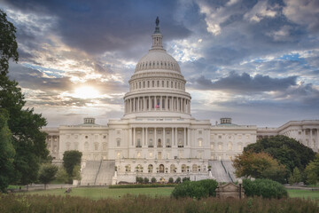 Fototapeta na wymiar US Capitol Building at sunset, Washington DC.