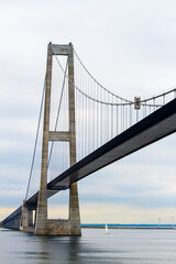 Danish Great Belt Bridge, passage under the bridge.