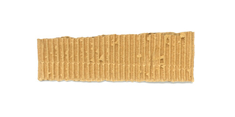 Kraft cardboard goffered. Cardboard ripped edge.