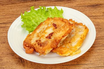 Roasted cod fish in bread