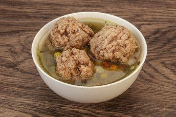 Soup with vegetables and meat balls