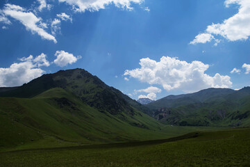 Obraz premium Mountain view. Mountains of the North Caucasus in summer