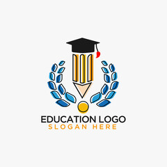 education logo design modern luxury vector template icon