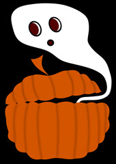 Halloween pumpkin ghost cartoon