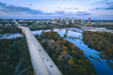 Sunset with Lee Bridge and Downtown Richmond