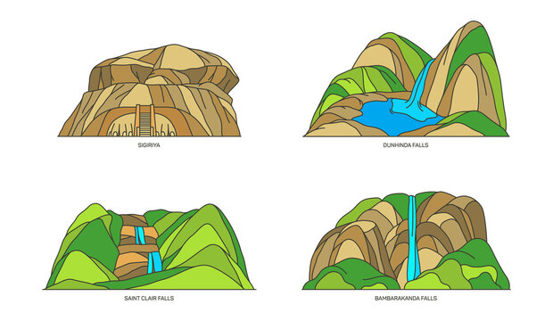Sri Lanka nature landmarks, landscape travel icons