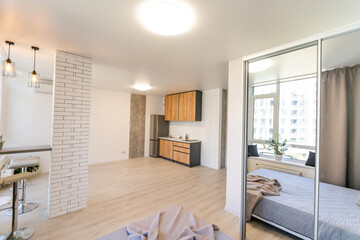 luxury studio apartment with fold down bed