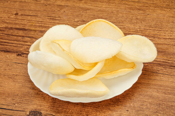 Fototapeta na wymiar Asian cusine - homemade prawn chips