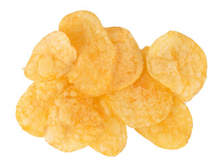 Tasty Potato chips isolated on white background