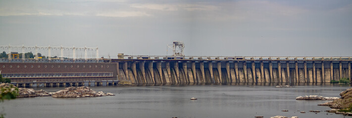 Fototapeta na wymiar Zaporizhzhya hydroelectric power station