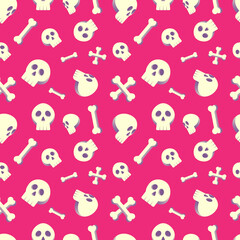 Halloween Pattern Skull and Bones Design Background