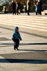 Obraz premium A family trip to a public park in Norway, Vigelandsparken or Frognerparken. 