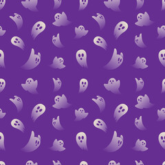 Halloween Pattern Ghost Transparent Vector Design Background